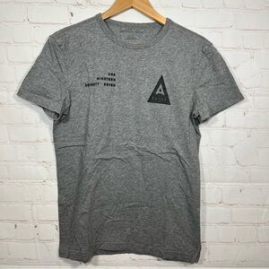 American Eagle Shirt Mens Small Gray Short Sleeve Spell Out Logo T Shirt